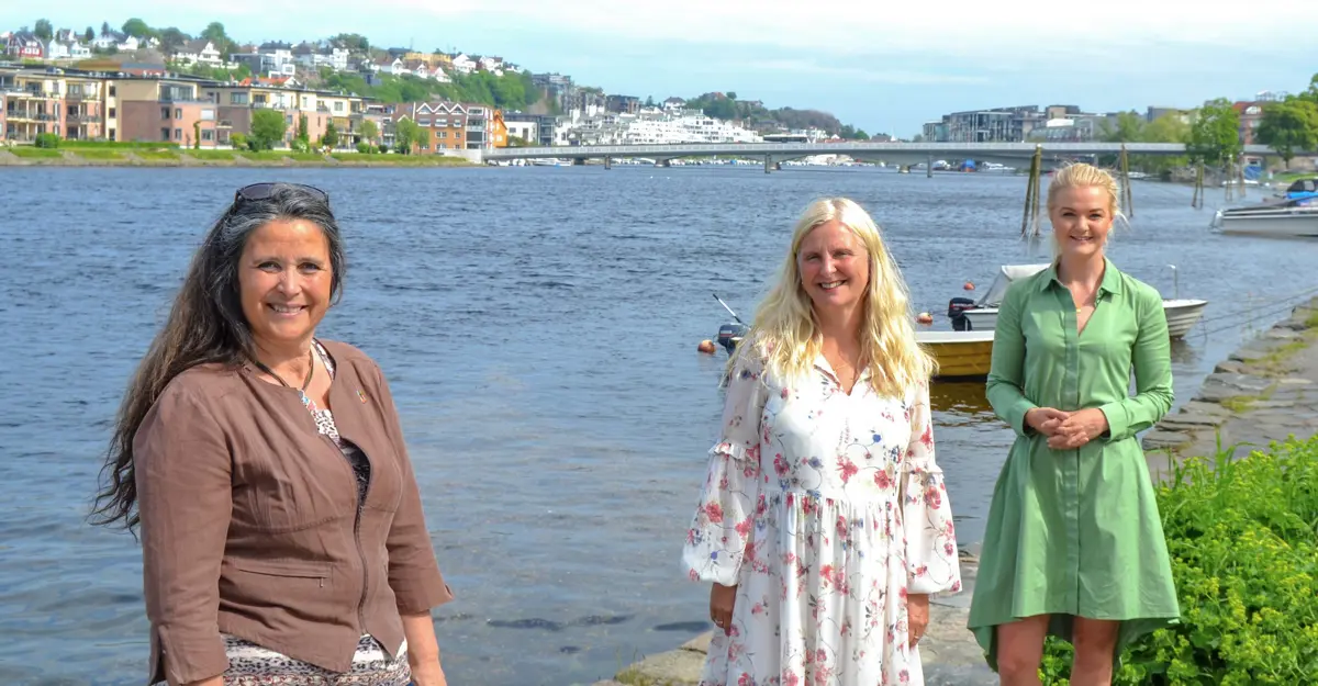 Patricia Hartmann, Ann Jørgensen og Helena Frustøl i Likestilt arbeidsliv. Foto: Agder fylkeskommune.